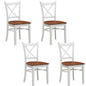 Lupin Dining Chair Set of 4 Crossback Solid Rubber Wood Furniture - White Oak - Cosy Abode