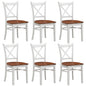 Lupin Dining Chair Set of 6 Crossback Solid Rubber Wood Furniture - White Oak - Cosy Abode