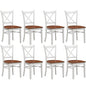 Lupin Dining Chair Set of 8 Crossback Solid Rubber Wood Furniture - White Oak - Cosy Abode