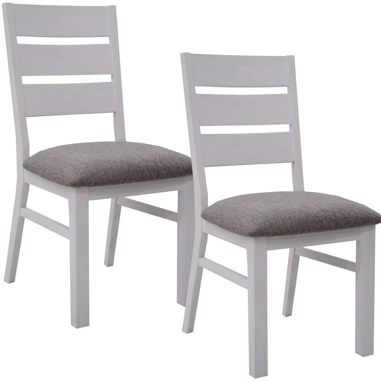 Plumeria Dining Chair Set of 2 Solid Acacia Wood Dining Furniture - White Brush - Cosy Abode
