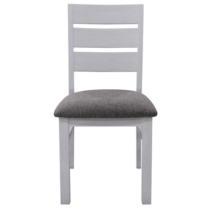 Plumeria Dining Chair Set of 2 Solid Acacia Wood Dining Furniture - White Brush - Cosy Abode