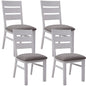Plumeria Dining Chair Set of 4 Solid Acacia Wood Dining Furniture - White Brush - Cosy Abode
