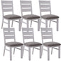 Plumeria Dining Chair Set of 6 Solid Acacia Wood Dining Furniture - White Brush - Cosy Abode