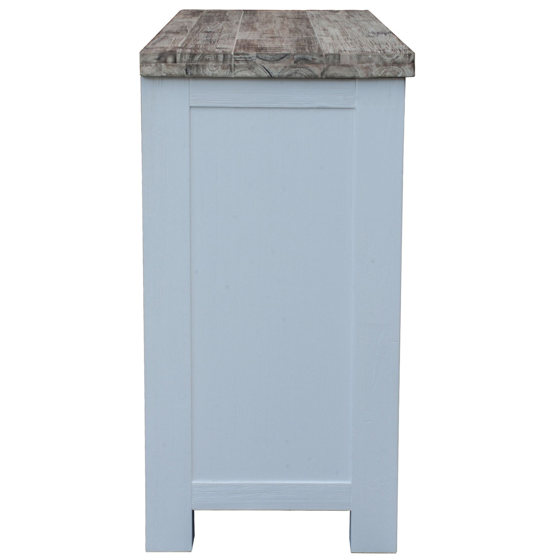 Plumeria Buffet Table 145cm 1 Door 3 Drawer Solid Acacia Timber - White Brush - Cosy Abode