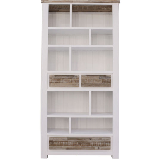 Plumeria Bookshelf 200cm Bookcase Display Unit Solid Acacia Timber Wood - Cosy Abode