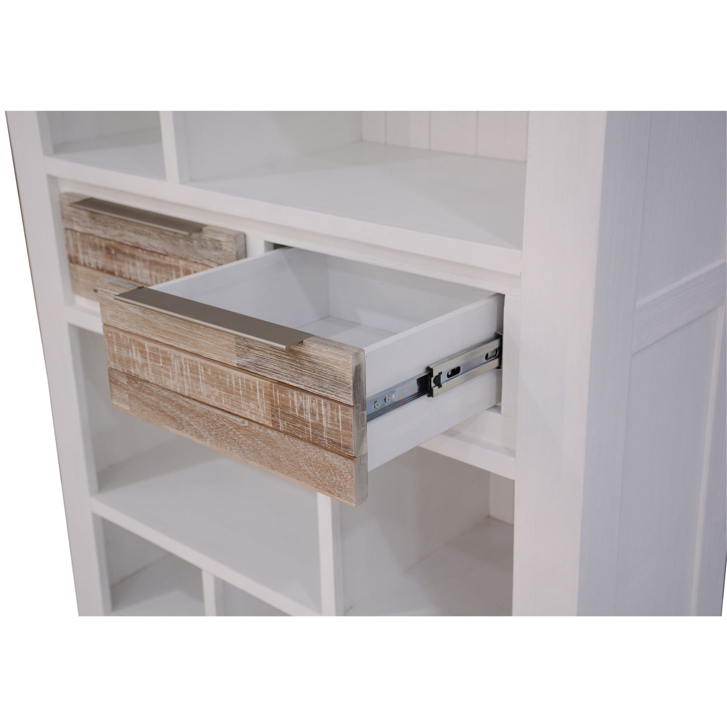 Plumeria Bookshelf 200cm Bookcase Display Unit Solid Acacia Timber Wood - Cosy Abode