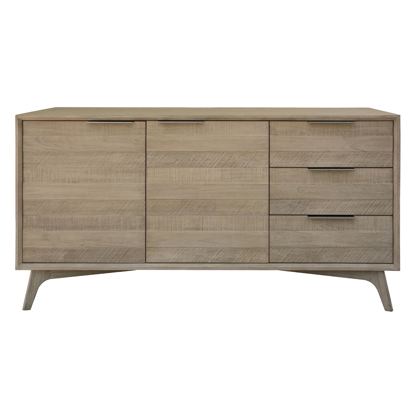 Tyler 166cm Buffet Table 2 Door 3 Drawer Solid Acacia Timber Brushed Smoke - Cosy Abode