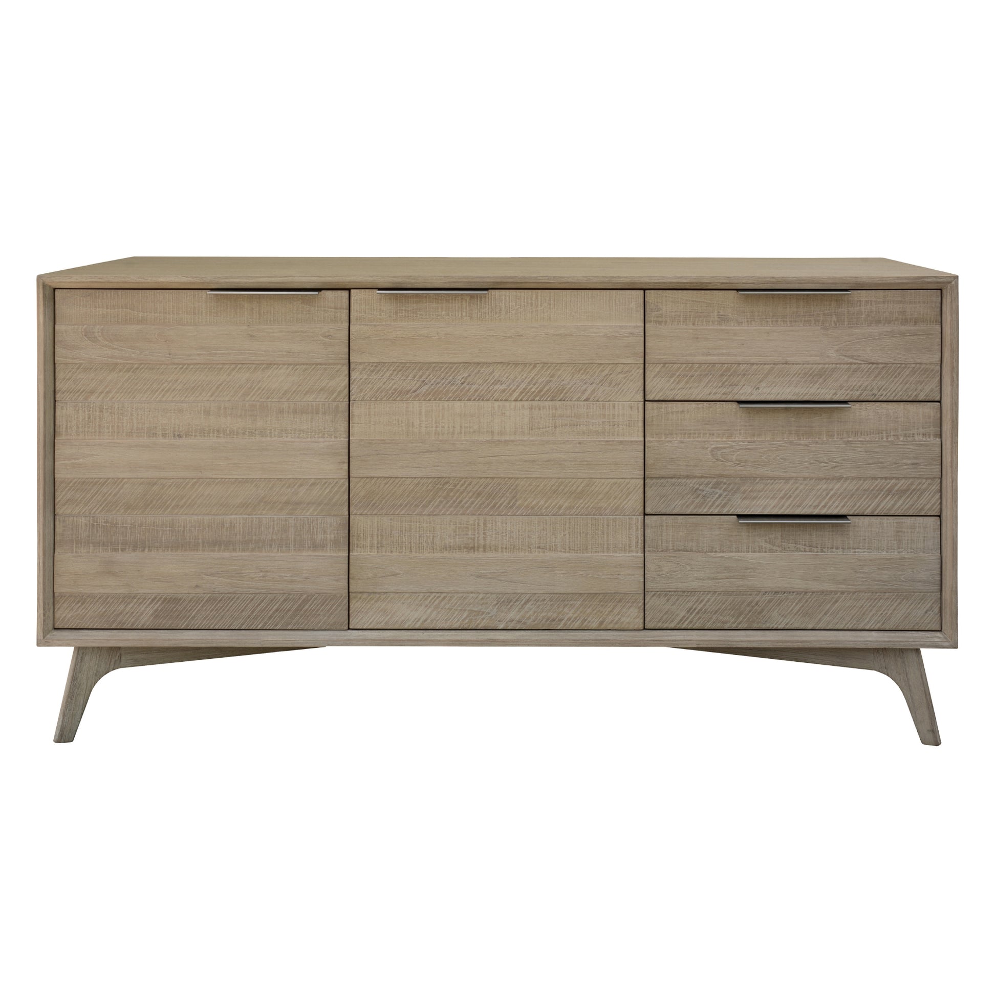 Tyler 166cm Buffet Table 2 Door 3 Drawer Solid Acacia Timber Brushed Smoke - Cosy Abode