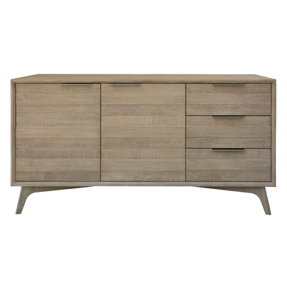 Tyler 166cm Buffet Table 2 Door 3 Drawer Solid Acacia Timber Brushed Smoke - Cosy Abode