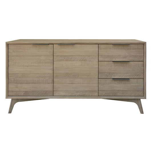 Tyler 166cm Buffet Table 2 Door 3 Drawer Solid Acacia Timber Brushed Smoke - Cosy Abode