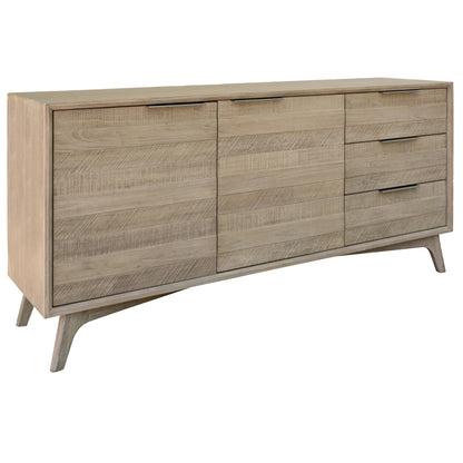 Tyler 166cm Buffet Table 2 Door 3 Drawer Solid Acacia Timber Brushed Smoke - Cosy Abode