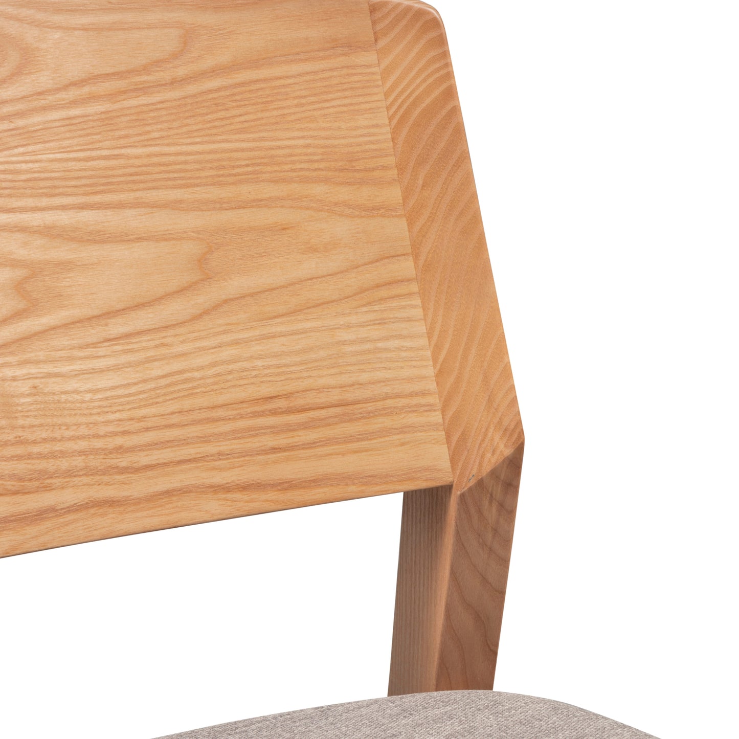 Emilio 2pc Set Dining Chair Fabric Seat Scandinavian Style Solid Ash Wood Oak - Cosy Abode
