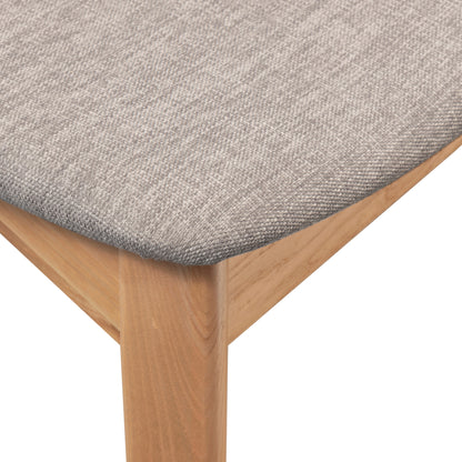 Emilio 2pc Set Dining Chair Fabric Seat Scandinavian Style Solid Ash Wood Oak - Cosy Abode