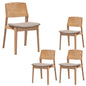 Emilio 4pc Set Dining Chair Fabric Seat Scandinavian Style Solid Ash Wood Oak - Cosy Abode