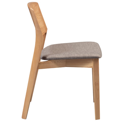 Emilio 4pc Set Dining Chair Fabric Seat Scandinavian Style Solid Ash Wood Oak - Cosy Abode
