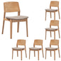 Emilio 6pc Set Dining Chair Fabric Seat Scandinavian Style Solid Ash Wood Oak - Cosy Abode