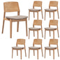 Emilio 8pc Set Dining Chair Fabric Seat Scandinavian Style Solid Ash Wood Oak - Cosy Abode