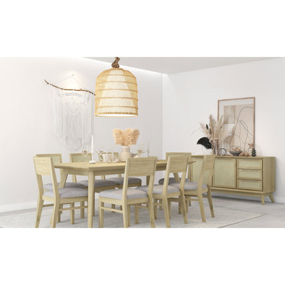 Grevillea Buffet Table 160cm 2 Door Solid Acacia Wood Rattan Furniture - Brown - Cosy Abode