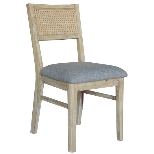 Grevillea Dining Chair Set of 2 Solid Acacia Timber Wood Rattan Furniture -Brown - Cosy Abode