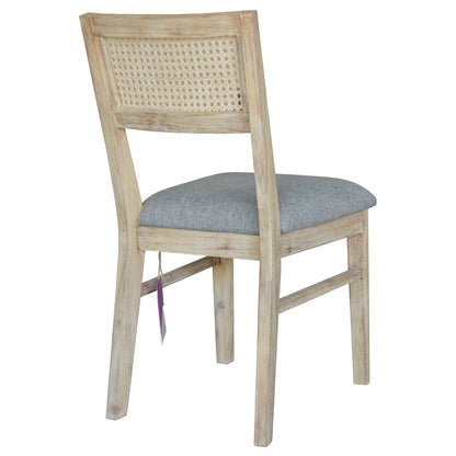Grevillea Dining Chair Set of 2 Solid Acacia Timber Wood Rattan Furniture -Brown - Cosy Abode
