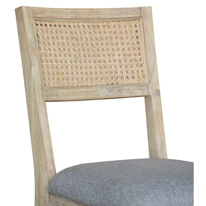 Grevillea Dining Chair Set of 2 Solid Acacia Timber Wood Rattan Furniture -Brown - Cosy Abode