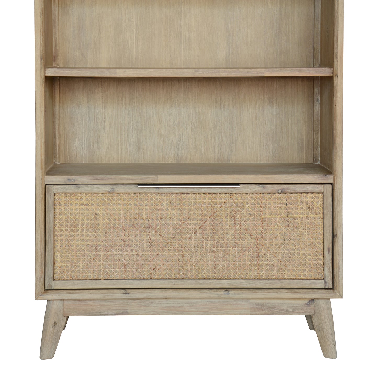 Grevillea Bookshelf Bookcase 4 Tier Drawers Solid Acacia Timber Wood - Brown - Cosy Abode