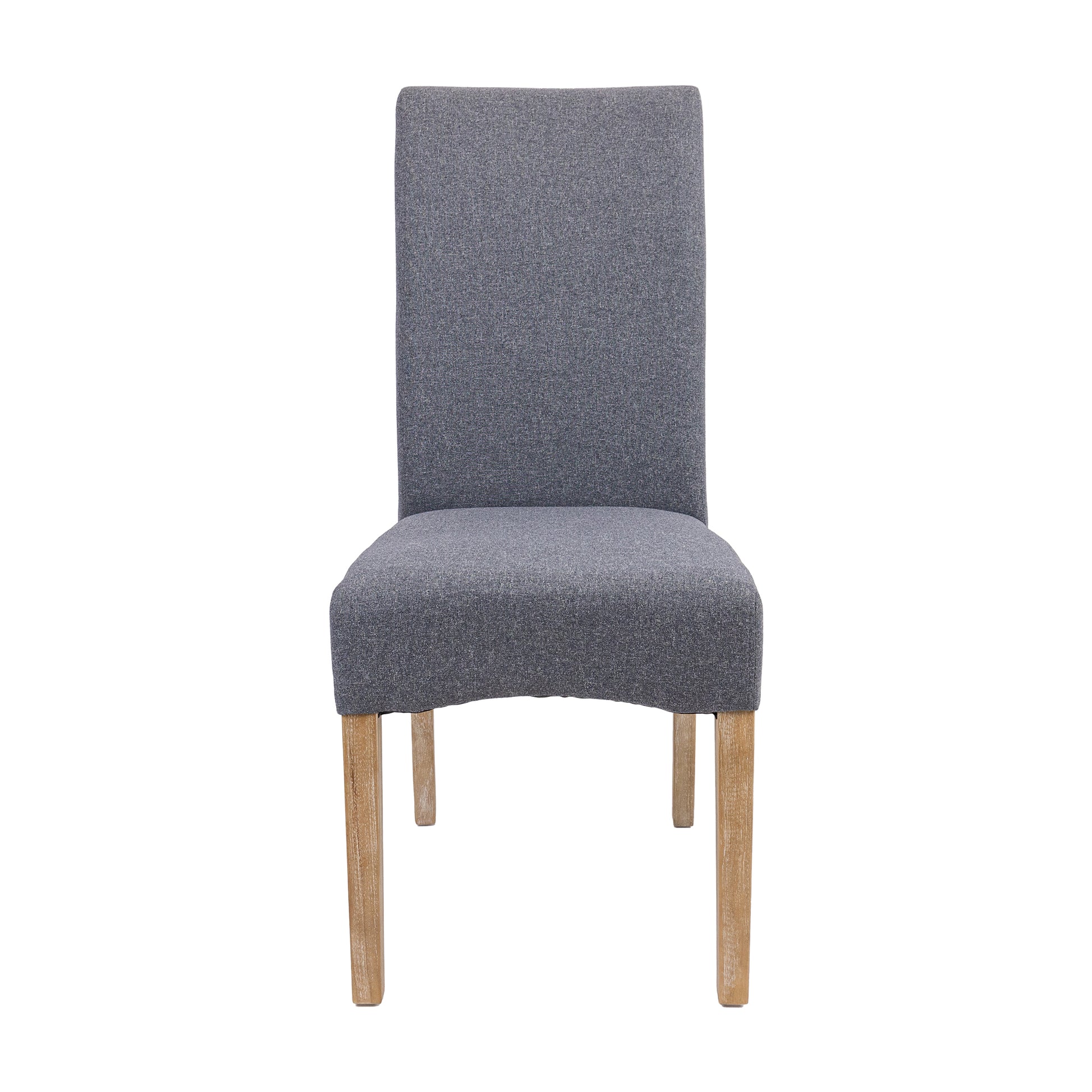 Jackson Dining Chair Set of 2 Fabric Seat Solid Pine Wood Furniture - Grey - Cosy Abode