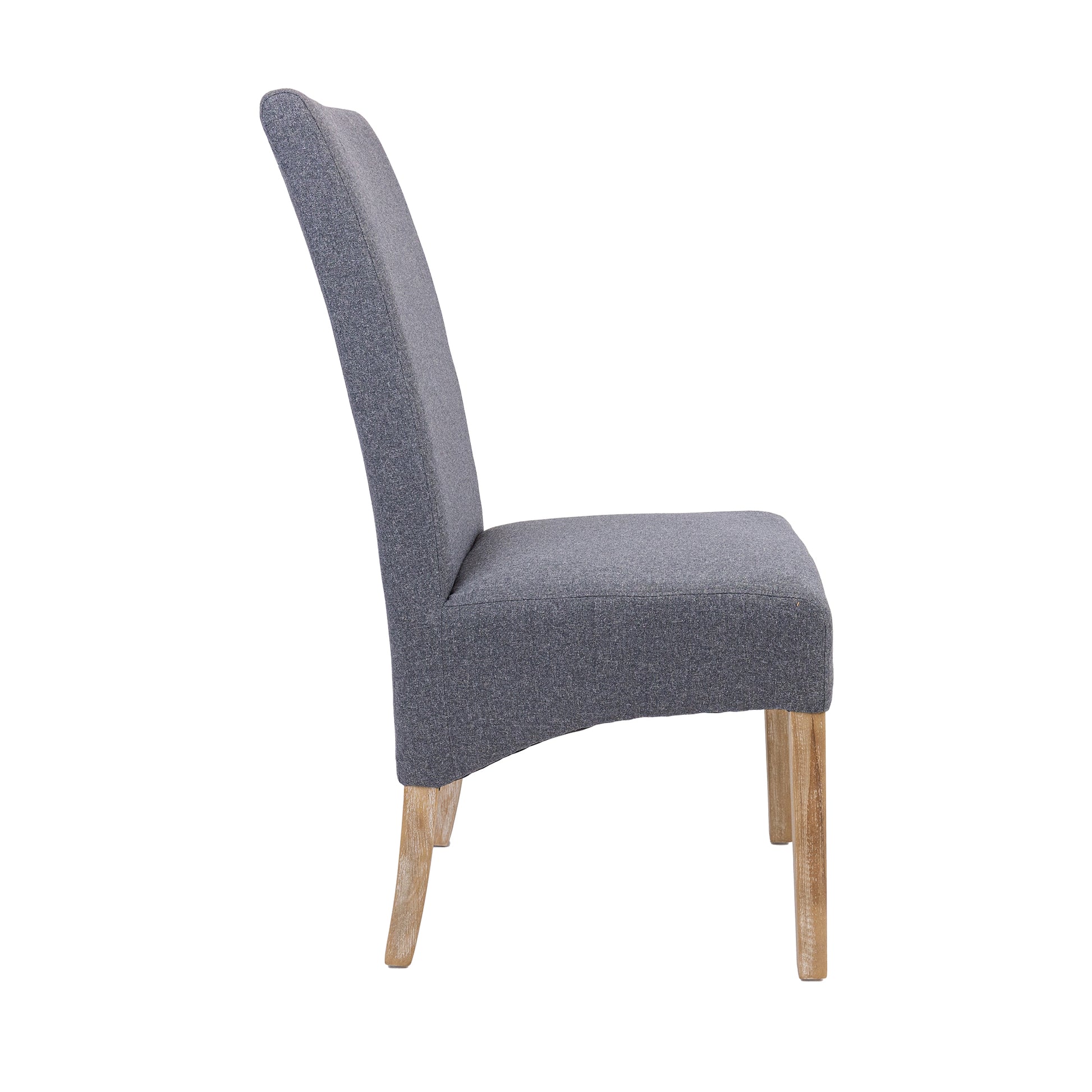 Jackson Dining Chair Set of 2 Fabric Seat Solid Pine Wood Furniture - Grey - Cosy Abode
