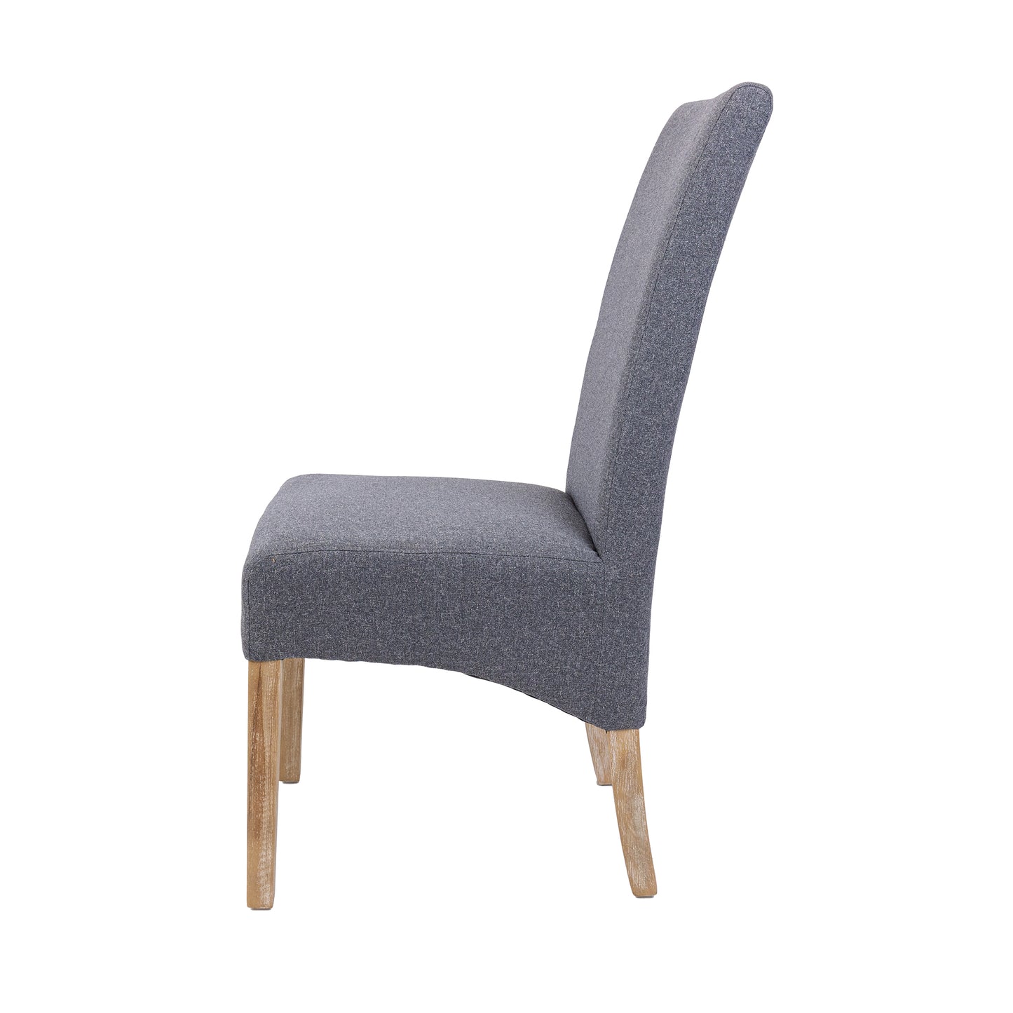 Jackson Dining Chair Set of 2 Fabric Seat Solid Pine Wood Furniture - Grey - Cosy Abode