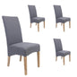 Jackson Dining Chair Set of 4 Fabric Seat Solid Pine Wood Furniture - Grey - Cosy Abode