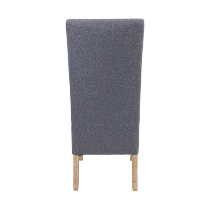 Jackson Dining Chair Set of 6 Fabric Seat Solid Pine Wood Furniture - Grey - Cosy Abode