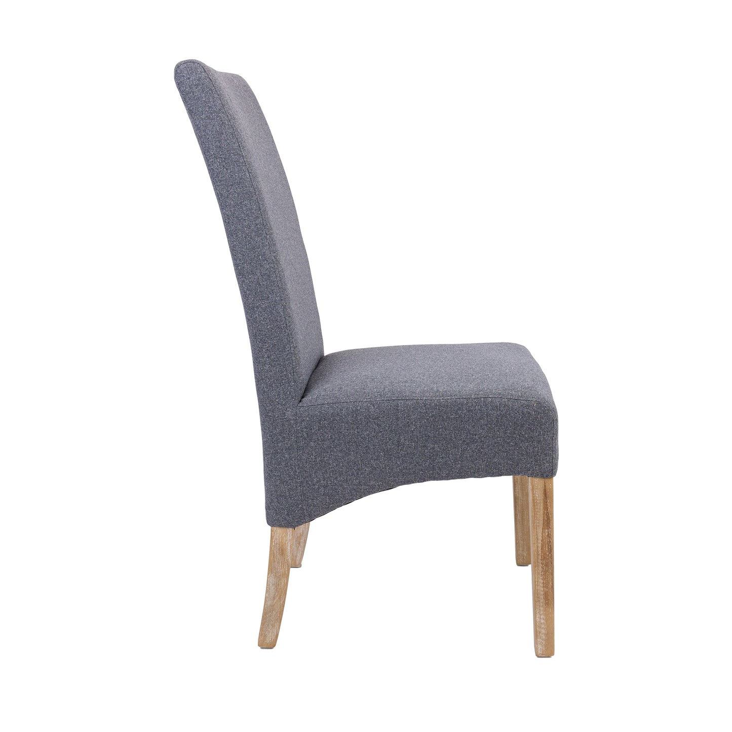 Jackson Dining Chair Set of 6 Fabric Seat Solid Pine Wood Furniture - Grey - Cosy Abode
