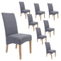 Jackson Dining Chair Set of 8 Fabric Seat Solid Pine Wood Furniture - Grey - Cosy Abode