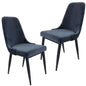 Eva Dining Chair Set of 2 Fabric Seat with Metal Frame - Charcoal - Cosy Abode