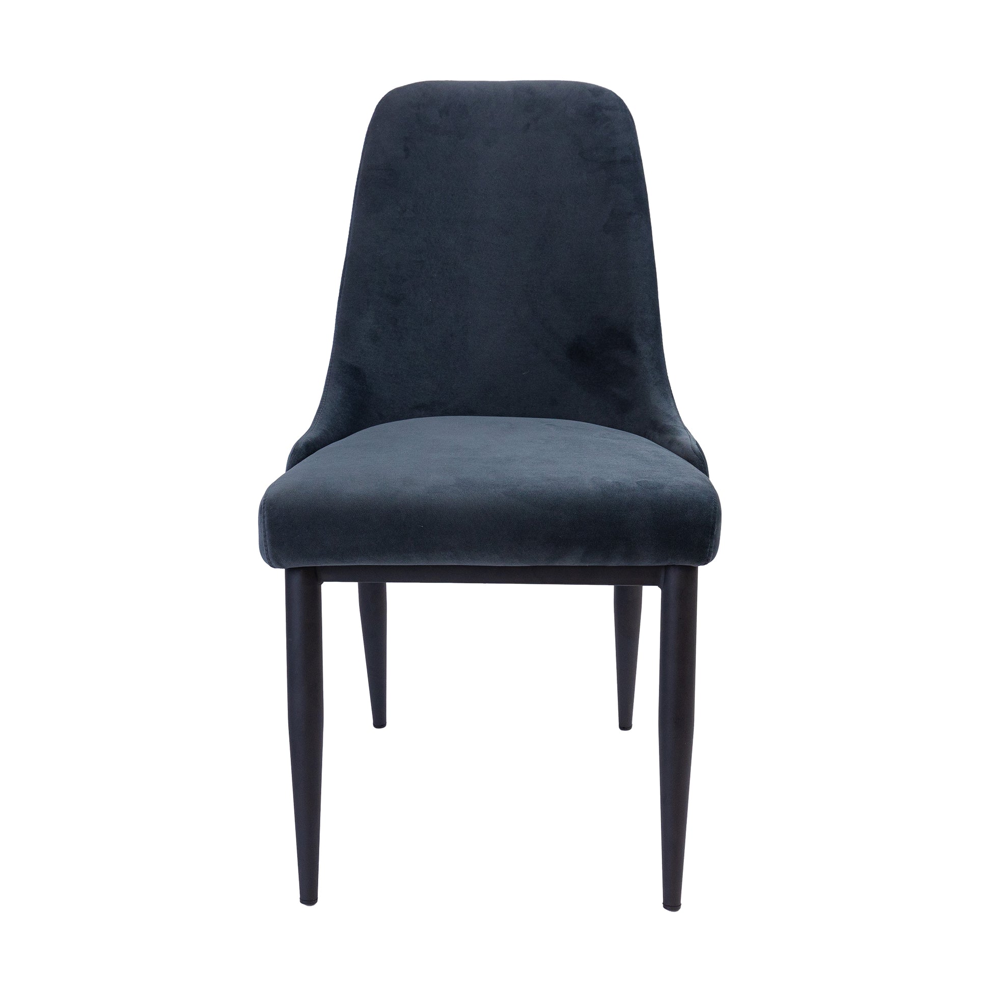 Eva Dining Chair Set of 2 Fabric Seat with Metal Frame - Charcoal - Cosy Abode