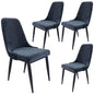 Eva Dining Chair Set of 4 Fabric Seat with Metal Frame - Charcoal - Cosy Abode