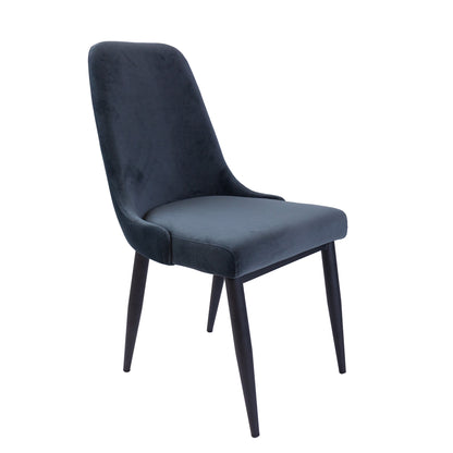 Eva Dining Chair Set of 4 Fabric Seat with Metal Frame - Charcoal - Cosy Abode