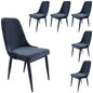 Eva Dining Chair Set of 6 Fabric Seat with Metal Frame - Charcoal - Cosy Abode