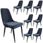 Eva Dining Chair Set of 8 Fabric Seat with Metal Frame - Charcoal - Cosy Abode