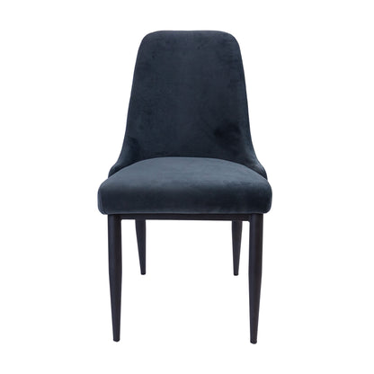 Eva Dining Chair Set of 8 Fabric Seat with Metal Frame - Charcoal - Cosy Abode