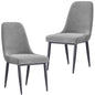 Eva Dining Chair Set of 2 Fabric Seat with Metal Frame - Grey - Cosy Abode
