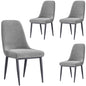 Eva Dining Chair Set of 4 Fabric Seat with Metal Frame - Grey - Cosy Abode