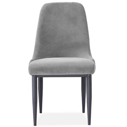 Eva Dining Chair Set of 6 Fabric Seat with Metal Frame - Grey - Cosy Abode