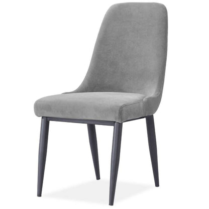 Eva Dining Chair Set of 8 Fabric Seat with Metal Frame - Grey - Cosy Abode