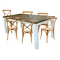 Norah 7pc Dining Set Table 180cm Solid Acacia Wood Oak Crossback Chair - Cosy Abode
