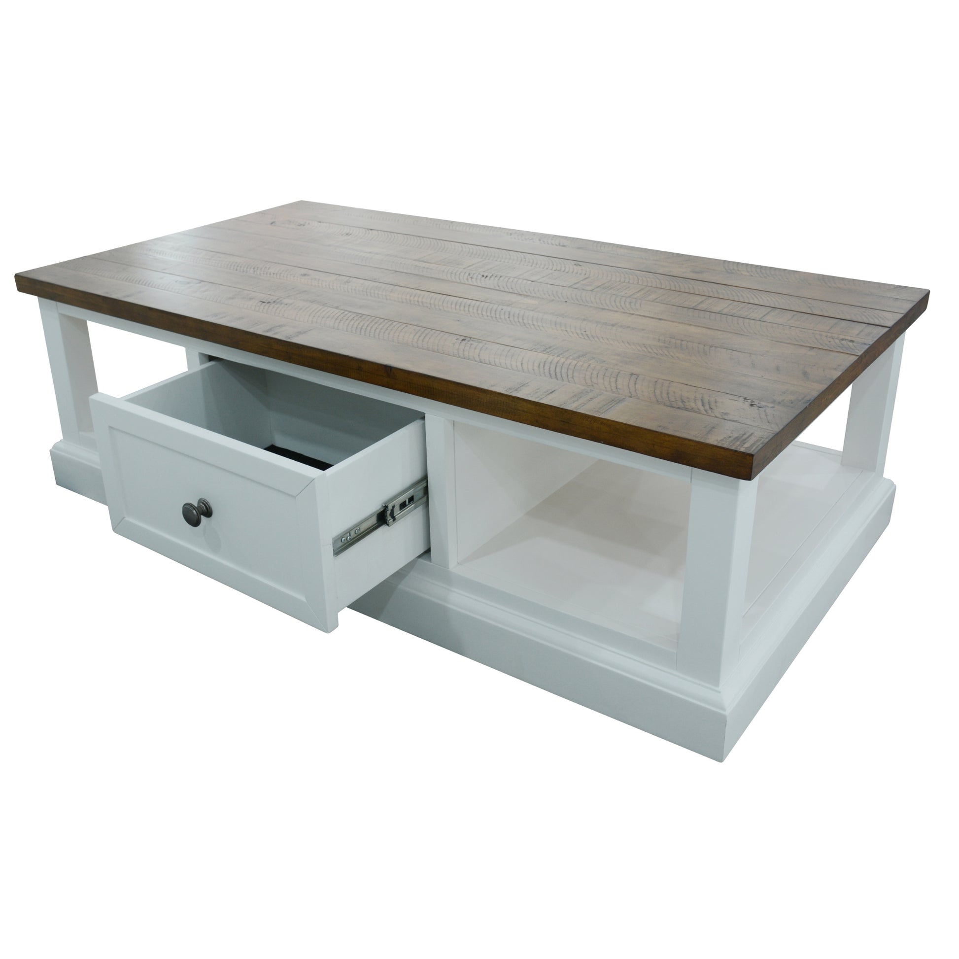 Norah Coffee Table 130cm 2 Drawer Solid Acacia Timber Wood - Cosy Abode