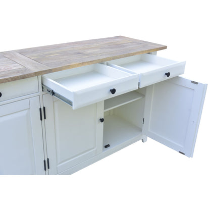 Lavasa Buffet Table 208cm 4 Doors Drawers Solid Mango Wood Farmhouse Furniture - Cosy Abode