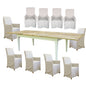 Lavasa 11pc Dining Set Extendable Mango Wood Table 170-250cm 10 Carver Chair - Cosy Abode