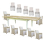 Lavasa 13pc Dining Set Extendable Mango Wood Table 210-310cm 12 Carver Chair - Cosy Abode