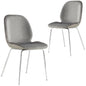 Remy Dining Chair Set of 2 Fabric Seat with Metal Frame - Grey - Cosy Abode